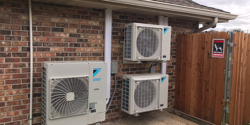 Daikin VRV outside units providing heating and cooling